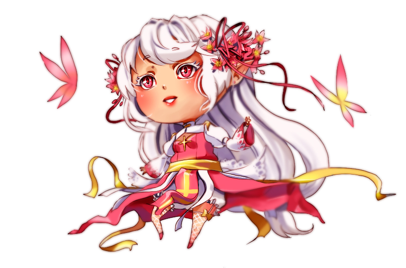 1girl, arch_bishop_(ragnarok_online), breasts, chibi, chibi_only, cleavage_cutout, clothing_cutout, commentary