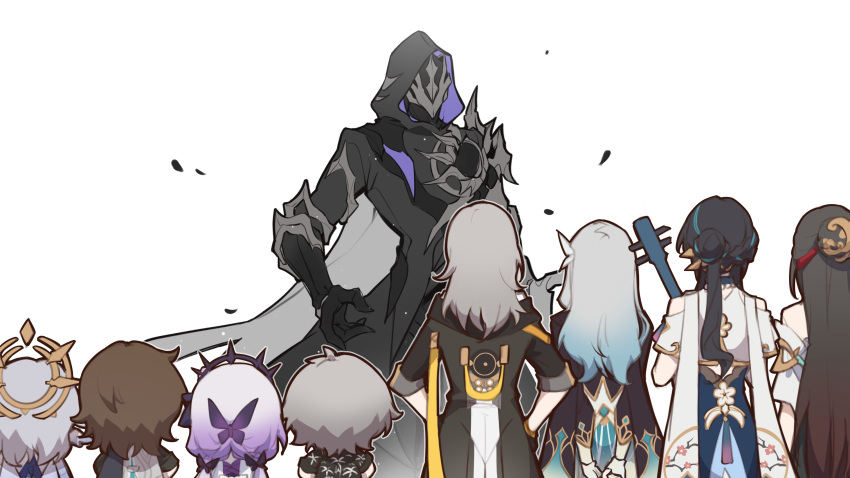 caelus_(honkai:_star_rail), castorice_(honkai:_star_rail), chinese_commentary, commentary_request, firefly_(honkai:_star_rail), flame_reaver_of_the_deepest_dark, gallagher_(honkai:_star_rail), highres