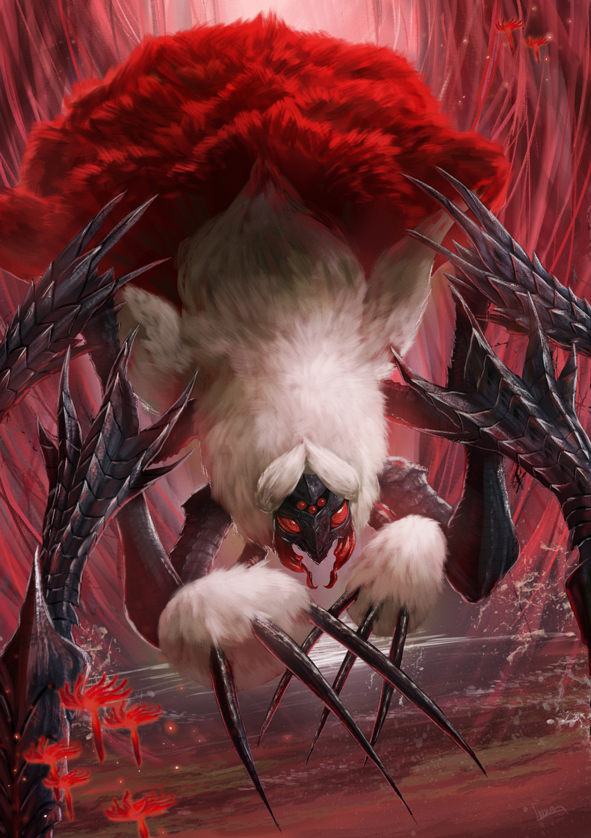 arthropod_limbs, bearluxe, bug, claws, dutch_angle, highres, lala_barina_(monster_hunter_wilds), mandibles