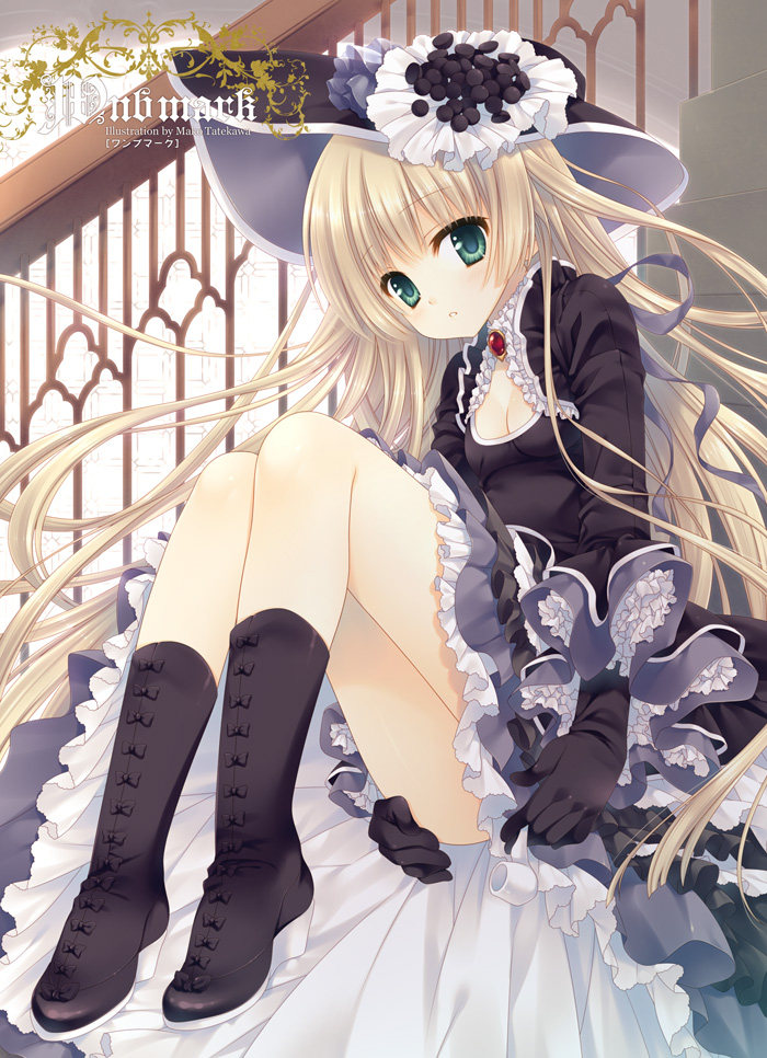 blonde_hair, blunt_bangs, boots, dress, gloves, gosick, gothic_lolita, hat