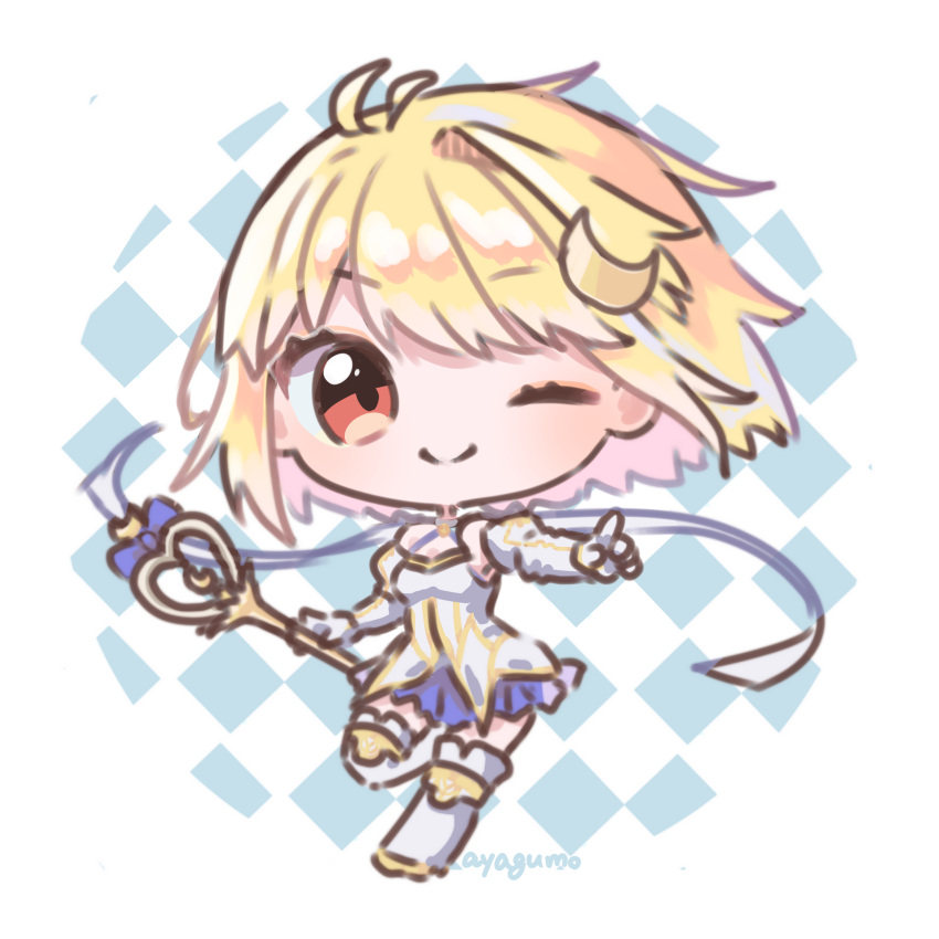 1girl, absurdres, arcueid_brunestud, bare_shoulders, boots, chibi, choker, crescent