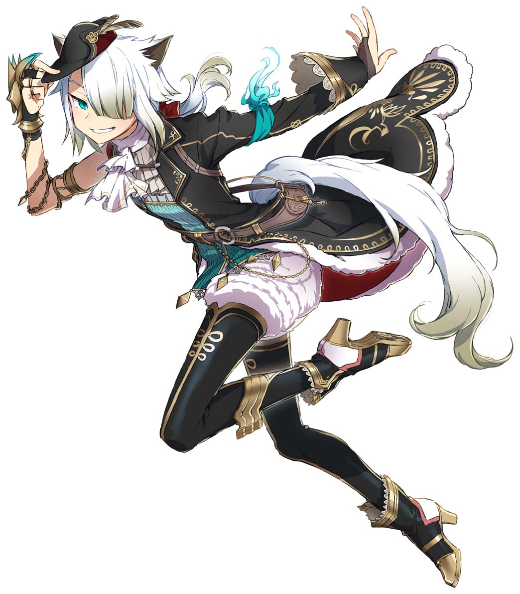 1girl, animal_ears, aqua_armband, aqua_eyes, aqua_shirt, armband, ascot, asymmetrical_sleeves