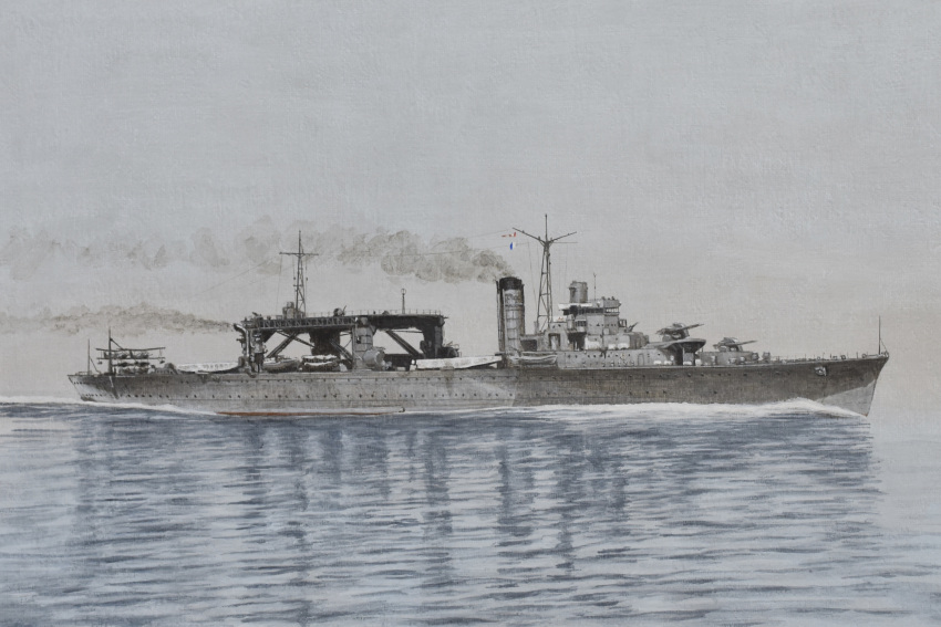 absurdres, acrylic_paint_(medium), aircraft, airplane, atelier_bono, cannon, chitose_(seaplane_tender), floatplane