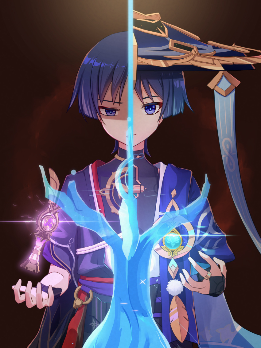 2boys, absurdres, anemo_symbol_(genshin_impact), armor, belt, black_belt, black_bodysuit, black_bow