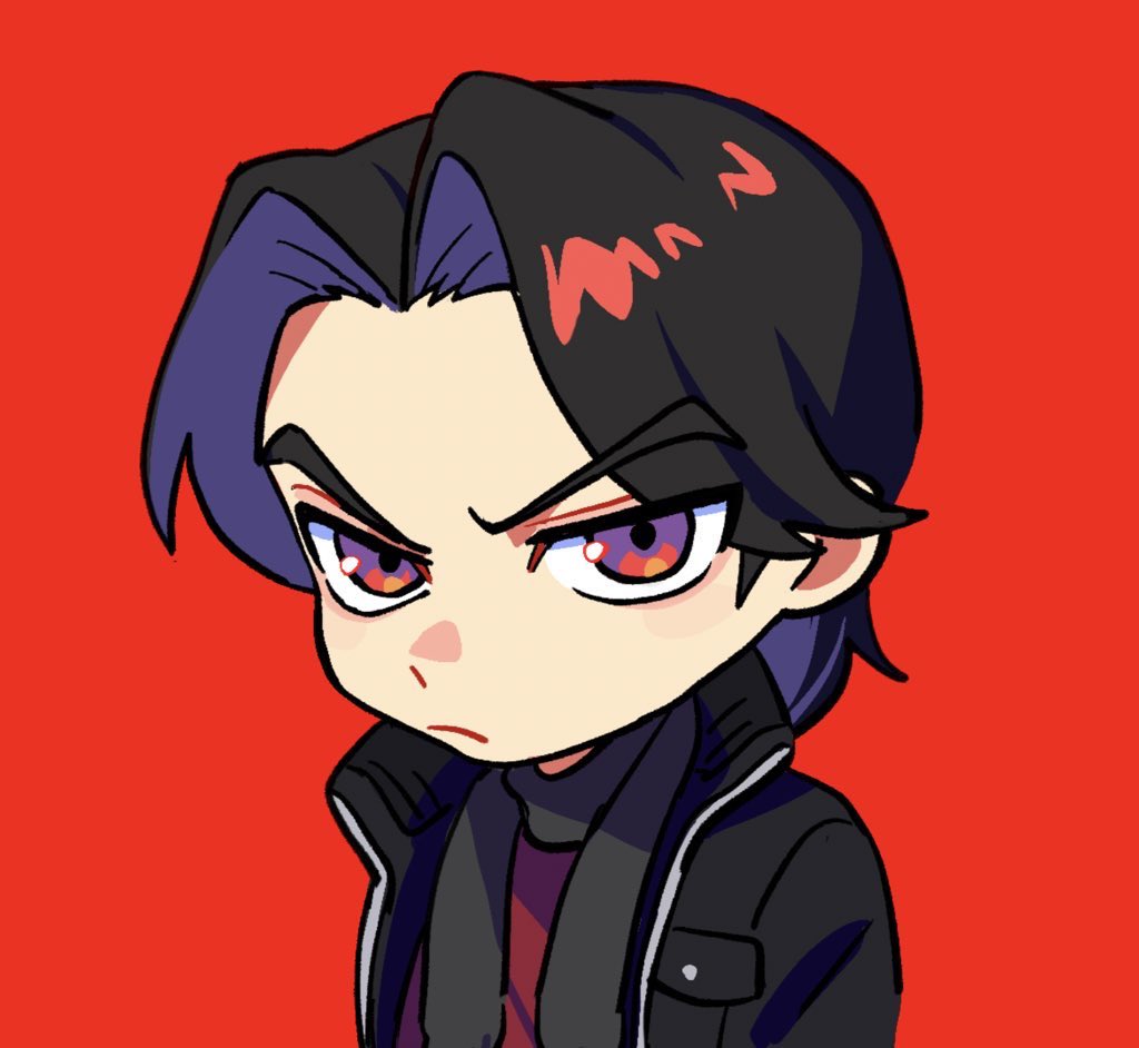 1boy, black_hair, black_jacket, chibi, jacket, male_focus, medium_hair, no.1_sentai_gozyuger