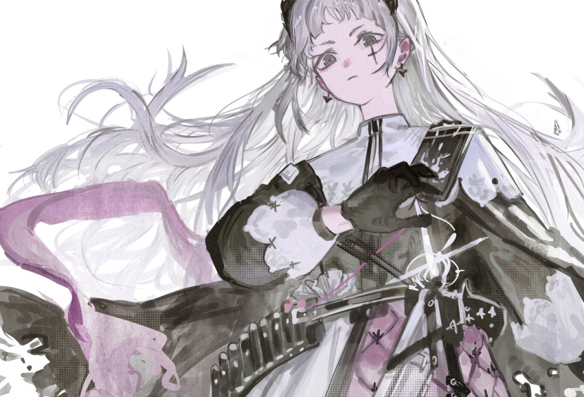 1girl, arknights, bird_girl, black_gloves, black_shirt, closed_mouth, earrings, gloves