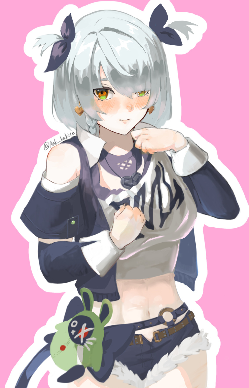 1girl, anby_demara, costume_switch, nicole_demara_(cosplay), short_hair, zenless_zone_zero