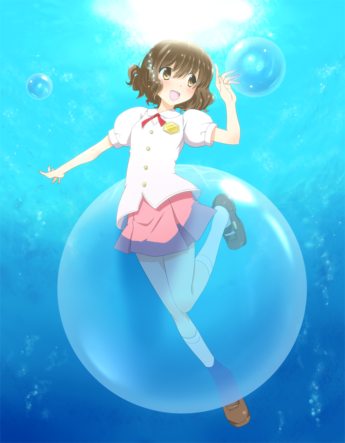 brown_eyes, brown_hair, ikoma_minami, kami_nomi_zo_shiru_sekai, messy_hair, school_uniform, shoes, short_hair
