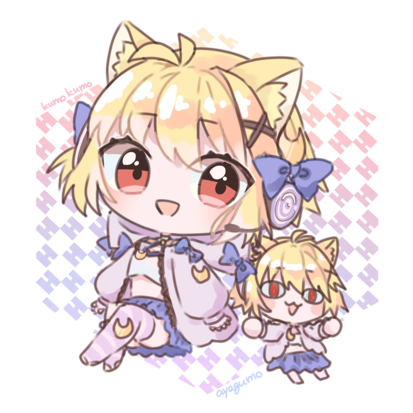 2girls, :3, absurdres, ahoge, animal_ear_fluff, animal_ears, arcueid_brunestud, blonde_hair