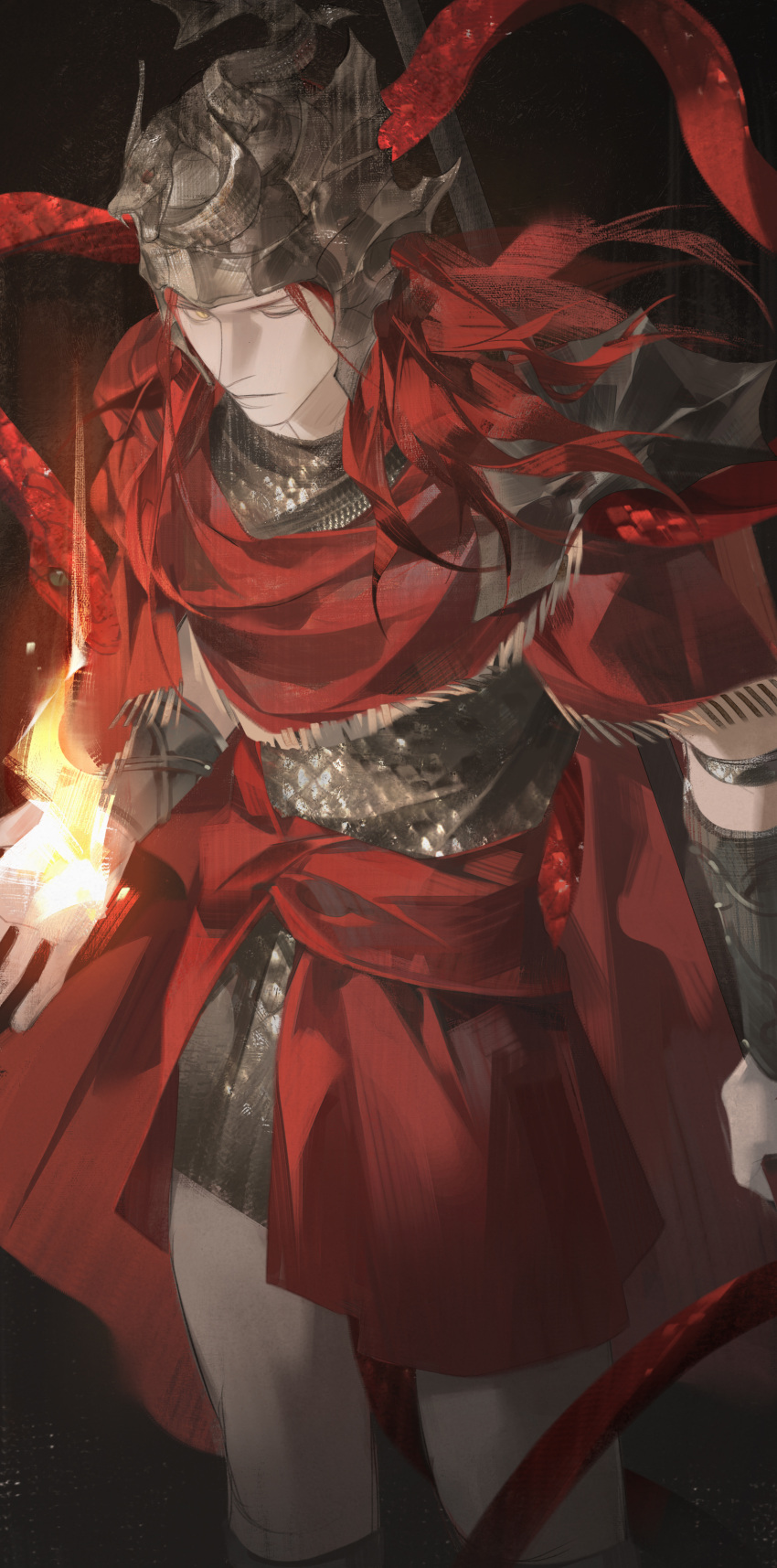 1boy, absurdres, animal, armor, bracer, chainmail, closed_mouth, elden_ring