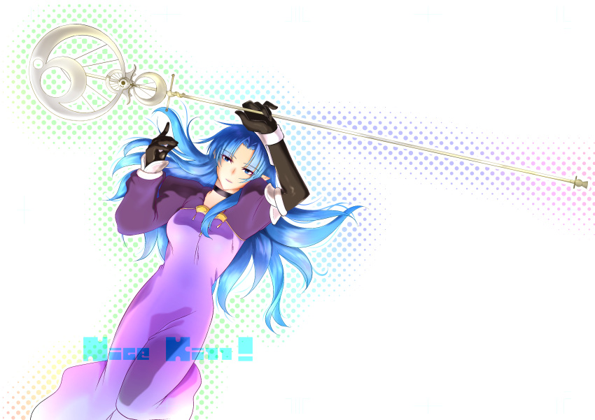 1girl, absurdres, asymmetrical_sleeves, black_choker, blue_eyes, blue_hair, breasts, choker