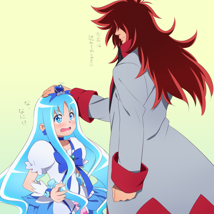 angry, blue_eyes, blue_hair, blush, choker, cure_marine, dress, earrings