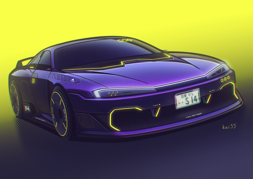 artist_name, car, hologram, kai55, license_plate, motor_vehicle, nissan, nissan_silvia