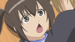 animated, animated_gif, cap, chestnut_mouth, gif, hayami, lowres, minami-ke, minami_kana, screencap, yuri