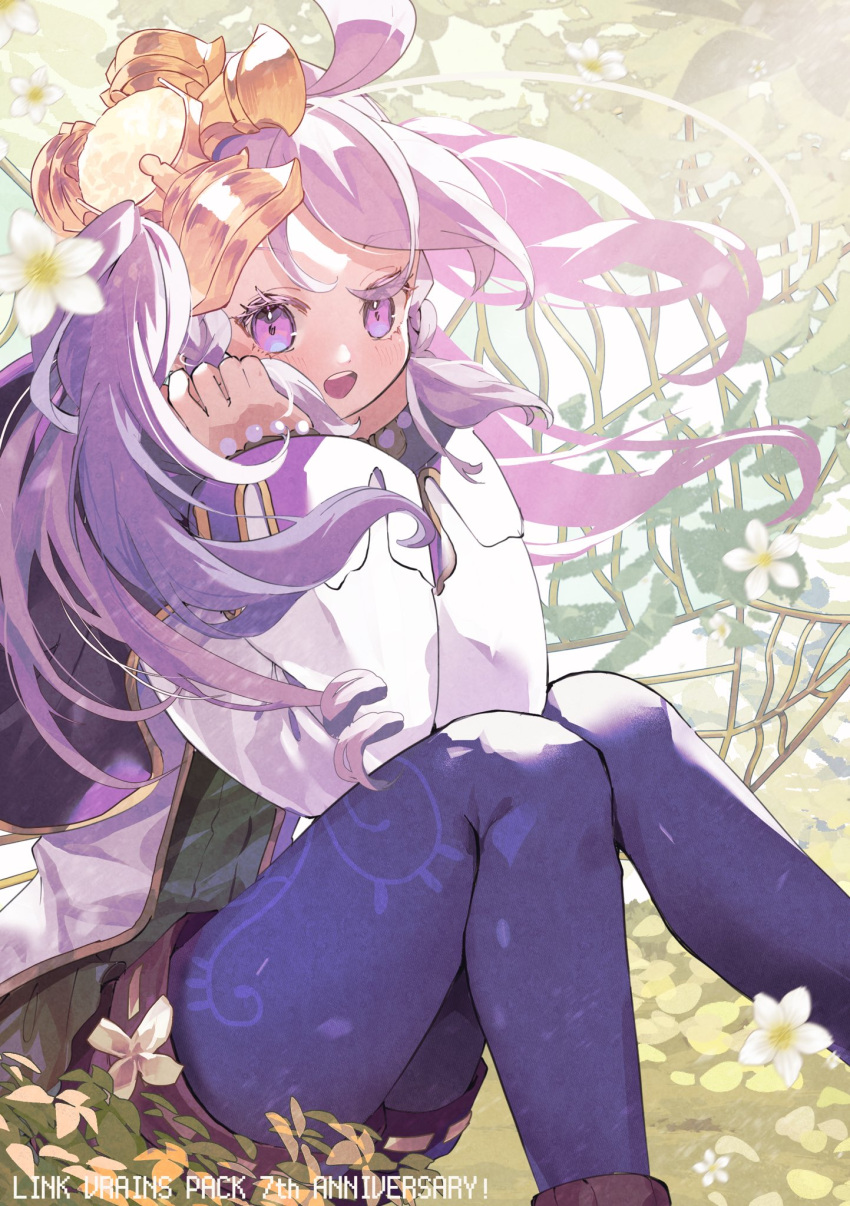 1girl, aromage_jasmine, blue_socks, brown_shorts, colored_eyelashes, duel_monster, flower, green_shirt