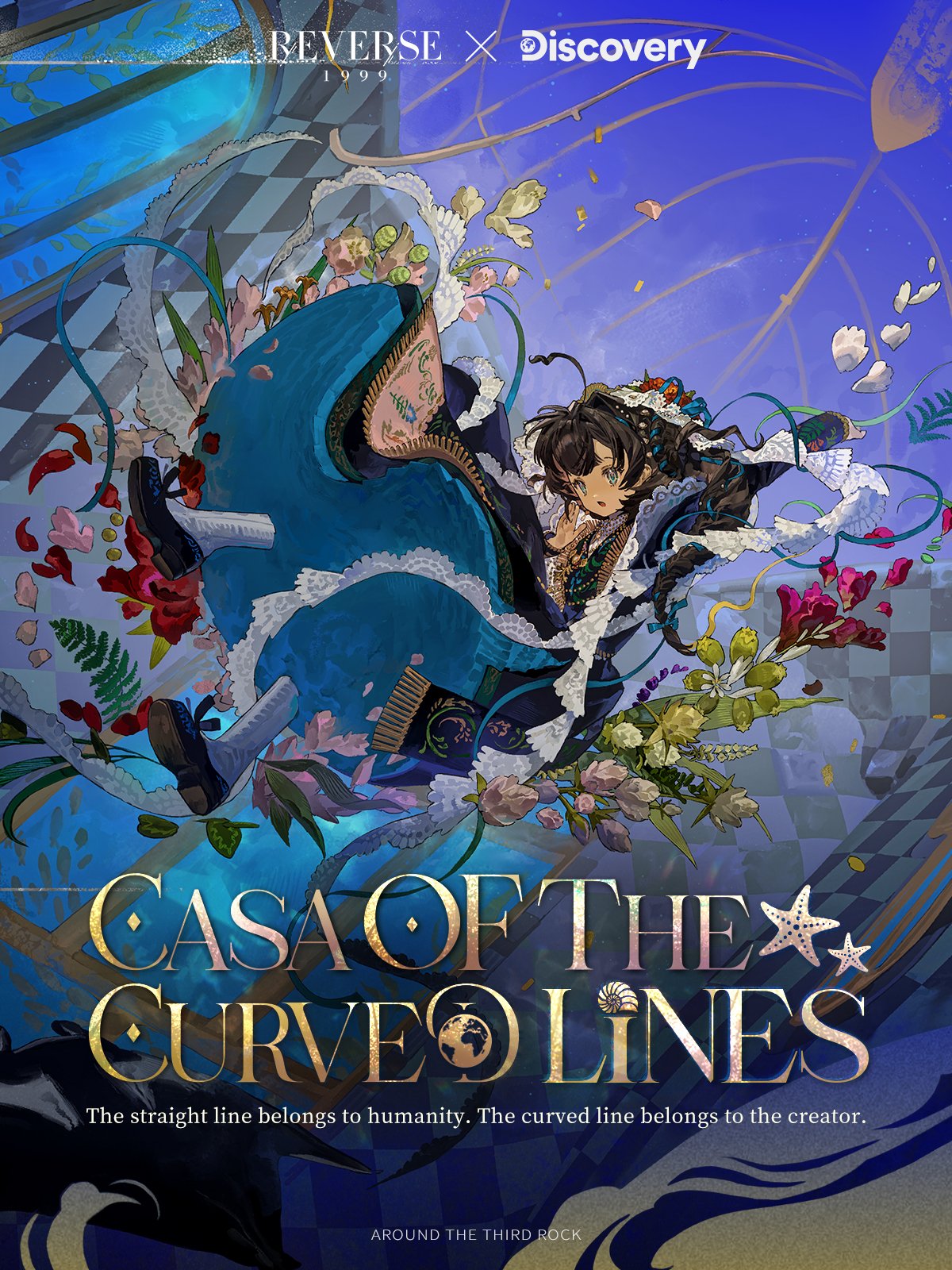 1girl, :o, ahoge, arm_up, bead_necklace, beads, black_cloak, black_dress