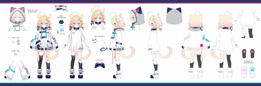 1girl, :<, absurdres, ahoge, animal_collar, animal_ear_fluff, animal_ears, animal_hood