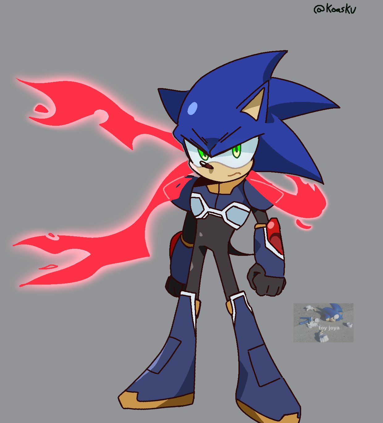 1boy, armor, blue_armor, blue_fur, body_fur, clenched_teeth, cosplay, full_body