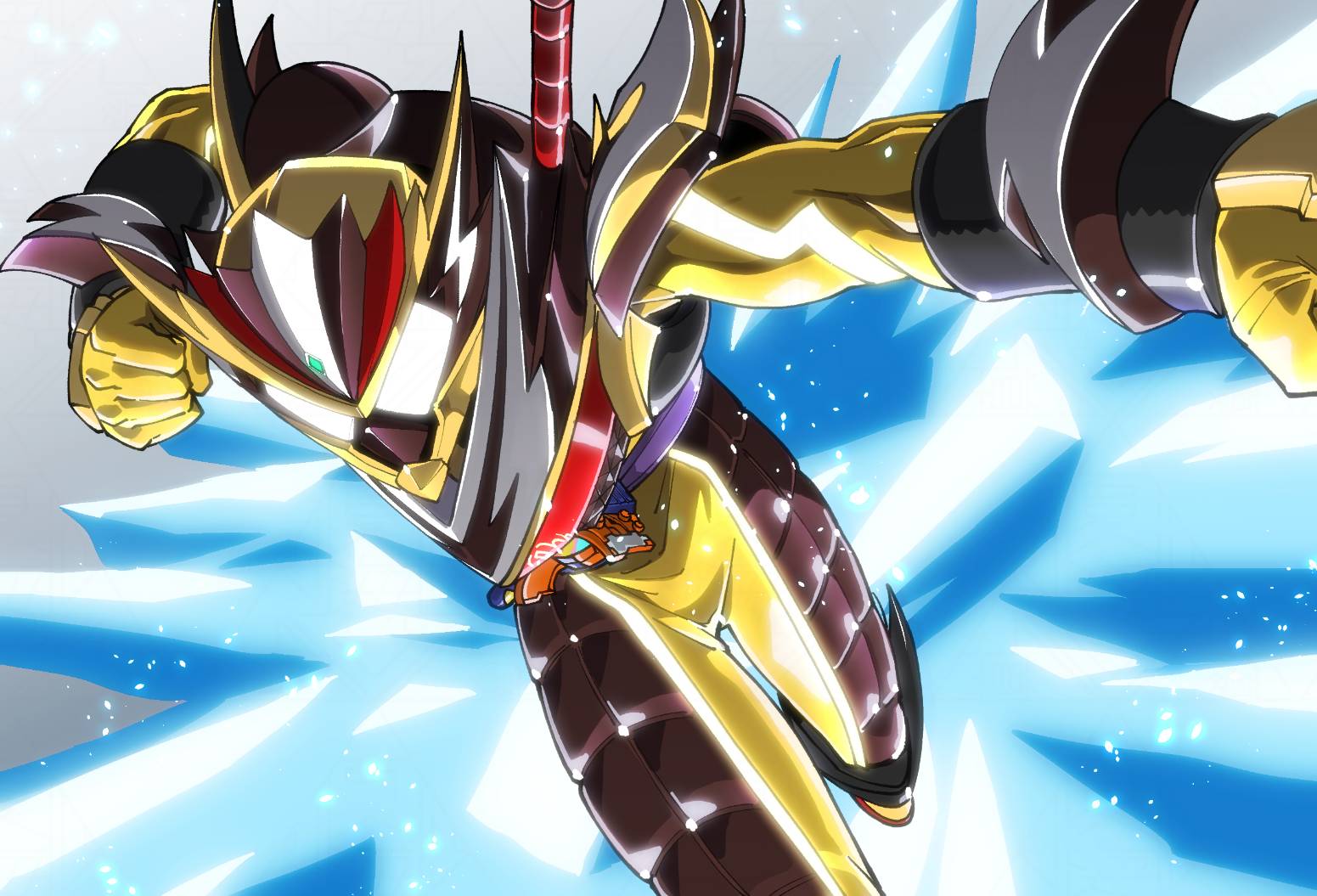 1boy, amakawa_mayu, armor, ice, kamen_rider, kamen_rider_gavv_(series), kamen_rider_valen, kamen_rider_valen_frappe_custom
