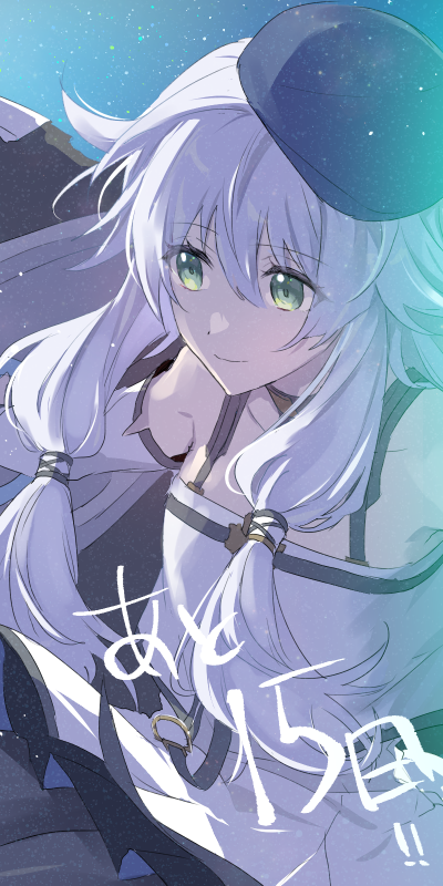 1girl, altina_orion, beret, blue_hat, closed_mouth, commentary_request, countdown, eiyuu_densetsu