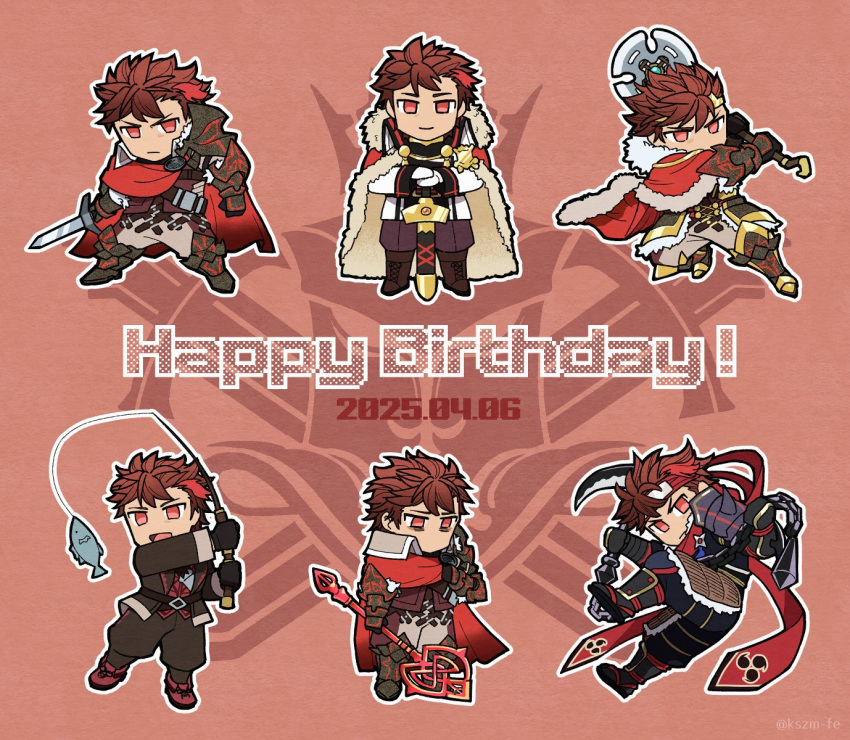 1boy, axe, cape, dated, diamant_(fire_emblem), diamant_(ninja)_(fire_emblem), fire_emblem, fire_emblem_engage