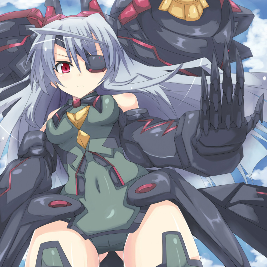 bodysuit, eyepatch, highres, infinite_stratos, kurifuto, laura_bodewig, long_hair, mecha