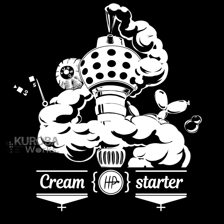 2others, absurdres, balloon_animal, black_background, cream_starter_(stand), english_text, highres, jojo_no_kimyou_na_bouken