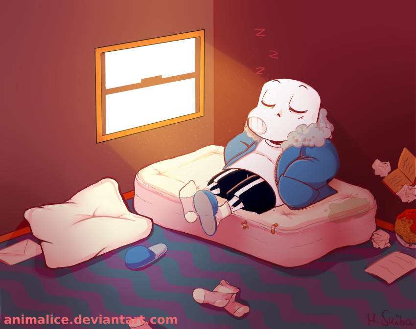 1boy, 2015, 2d, animalice, artist_name, bedroom, black_shorts, blue_jacket