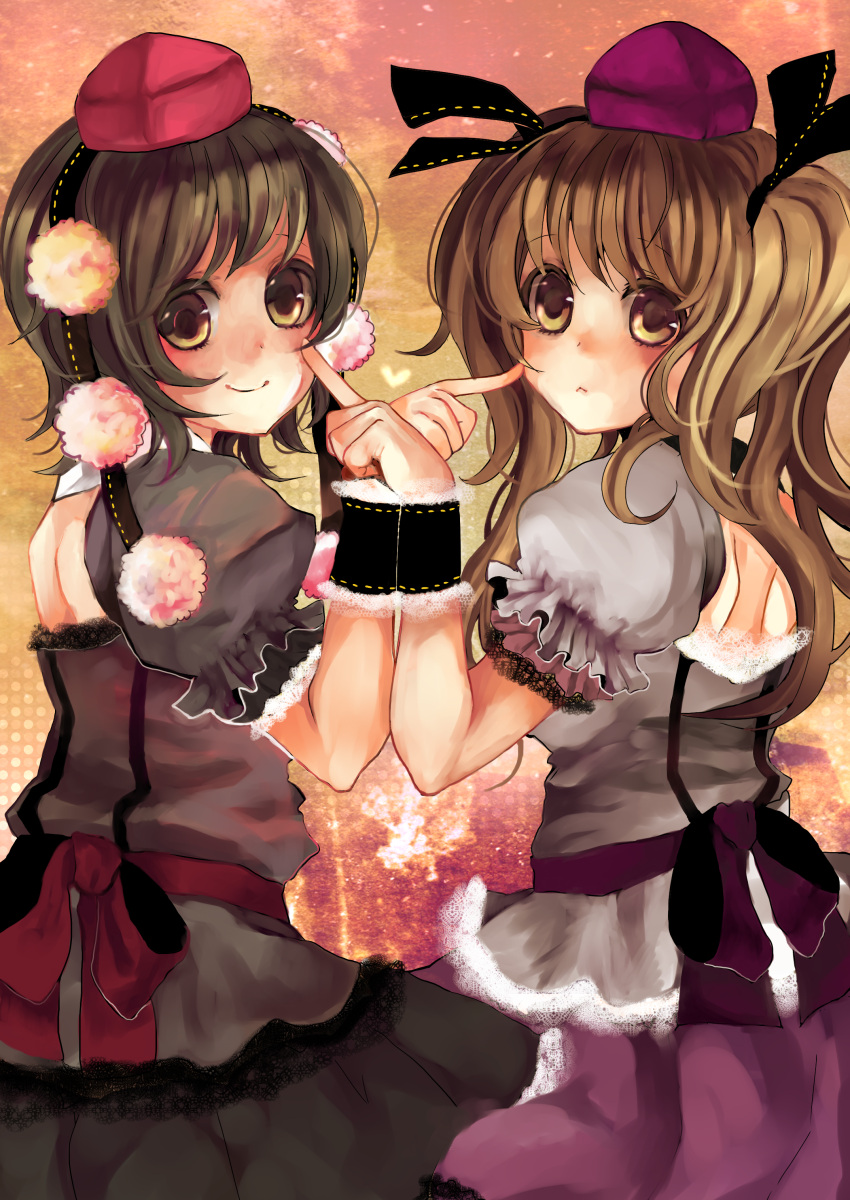 absurdres, alternate_costume, black_hair, brown_eyes, brown_hair, hat, highres, himekaidou_hatate