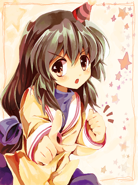 brown_eyes, clannad, hat, ibuki_fuuko, long_hair, party_hat, school_uniform, shinoko