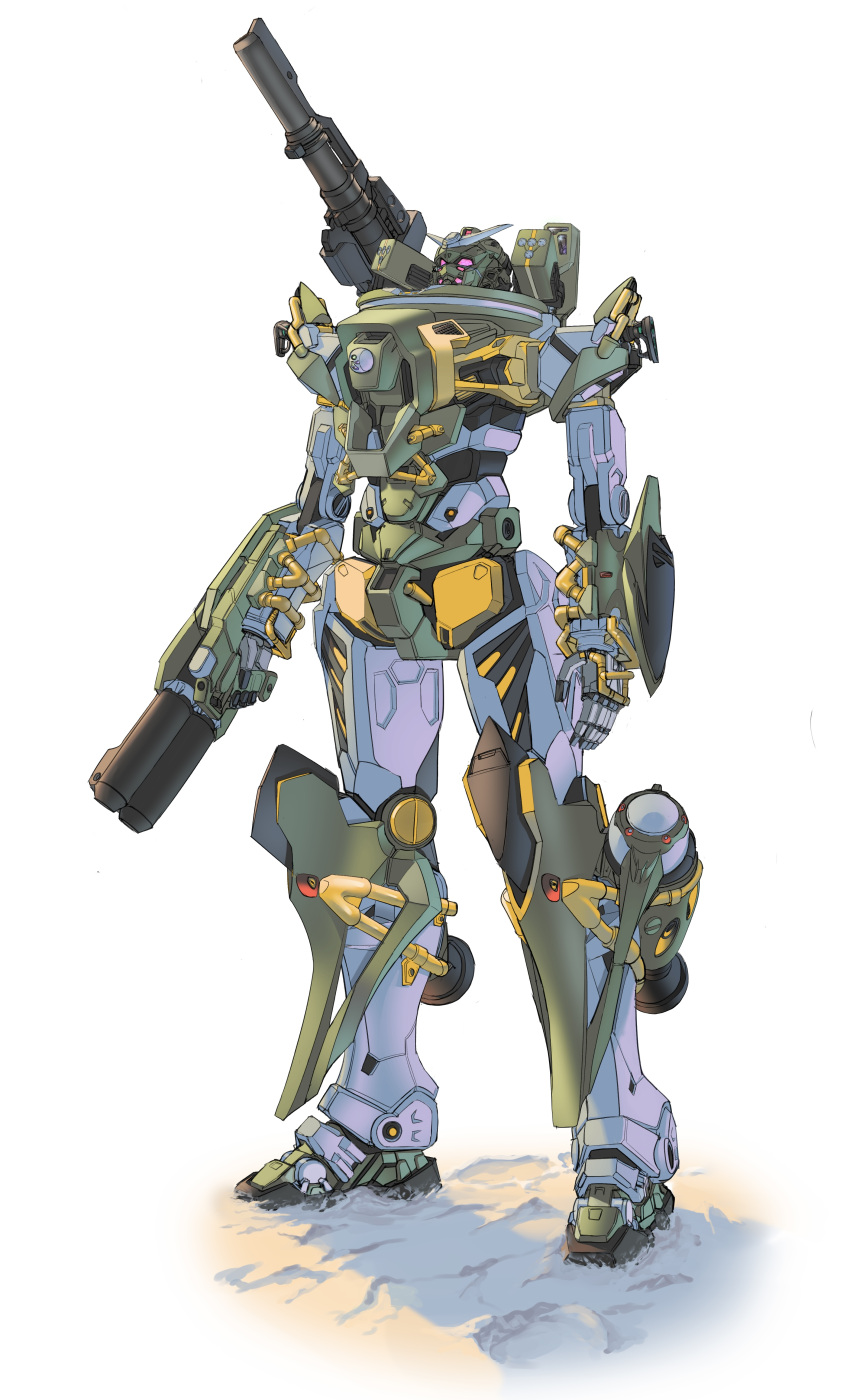 absurdres, arm_cannon, armor, bazooka_(gundam), full_body, green_armor, gundam, gundam_gquuuuuux