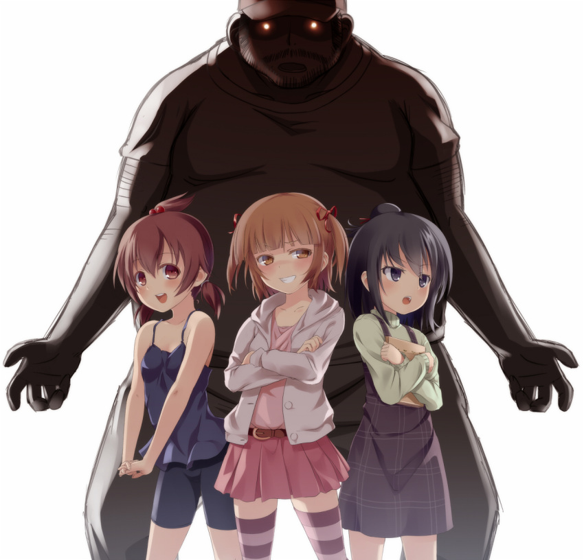 age_difference, bike_shorts, black_eyes, black_hair, brown_eyes, brown_hair, family, father_and_daughter