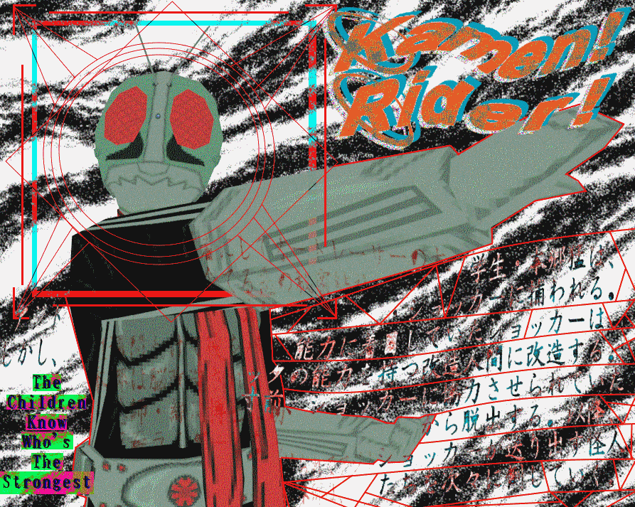 3d, ashleyy69, hongou_takeshi, kamen_rider, low_poly, red_scarf, scarf, tokusatsu