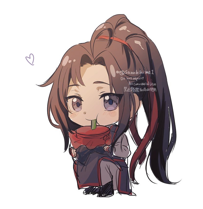 1boy, :t, ahoge, black_hair, black_hanfu, black_shoes, blush, brown_hair