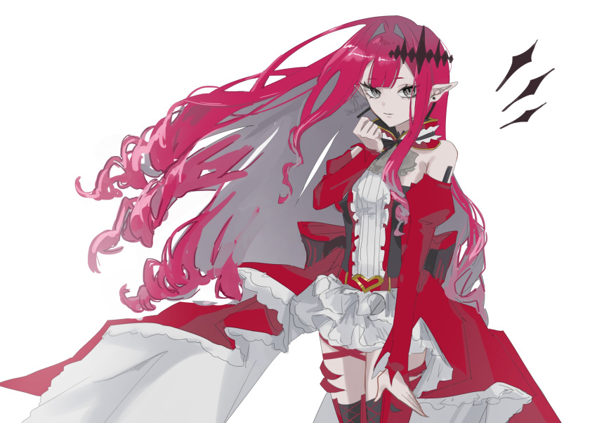 1girl, baobhan_sith_(fate), baobhan_sith_(first_ascension)_(fate), boots, breasts, detached_sleeves, dress, fate/grand_order