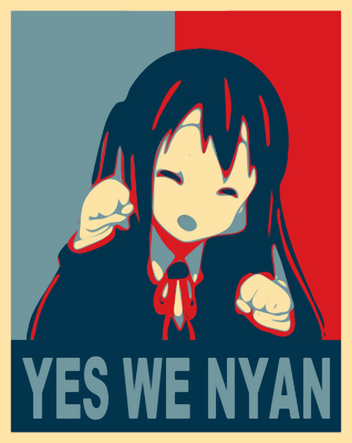 barack_obama, blazer, cat_pose, closed_eyes, eyes_closed, hope_(campaign), k-on!, long_hair