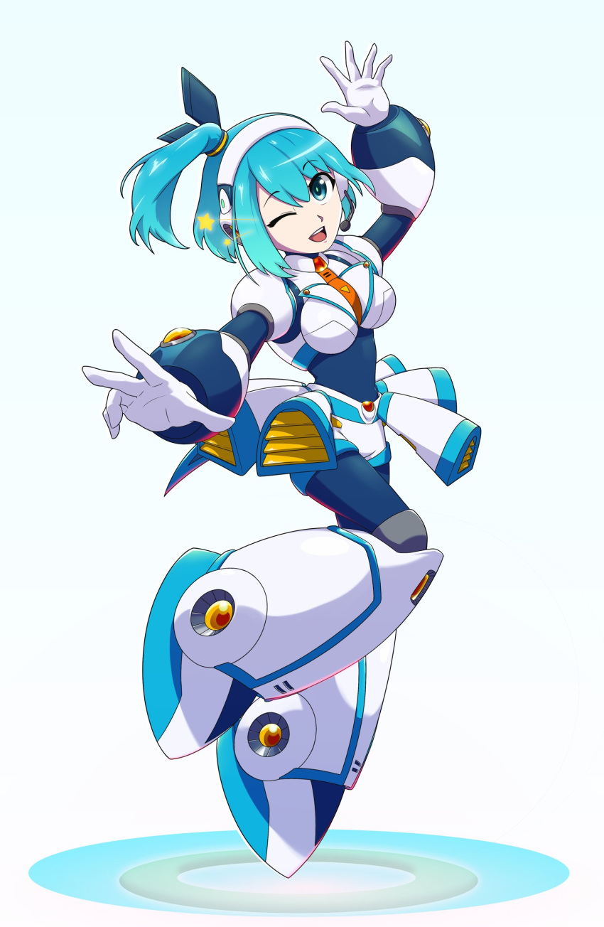 1girl, absurdres, armor, blue_eyes, blue_hair, breasts, commission, full_body