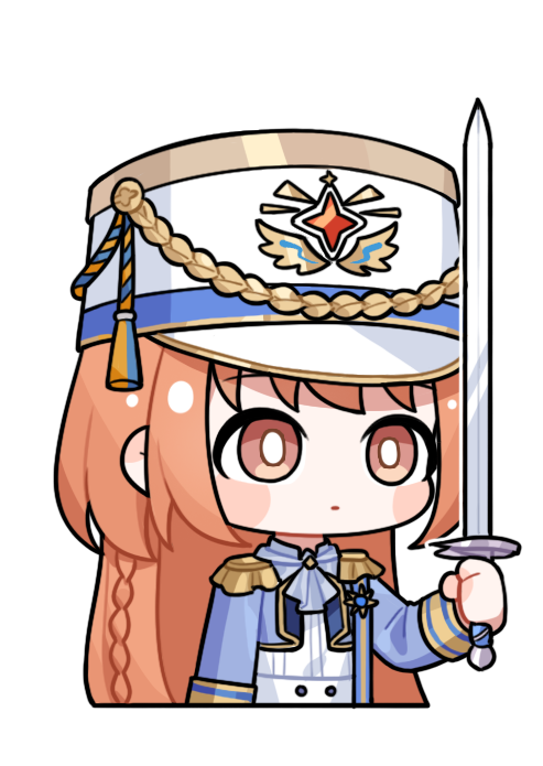 1girl, artist_request, ascot, blue_ascot, blue_coat, blush_stickers, braid, bright_pupils