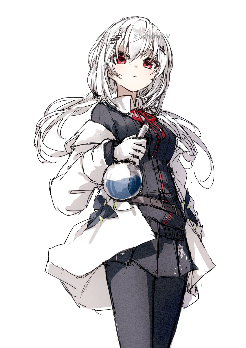 1girl, absurdres, armillarphere_v, artist_name, belt, belt_buckle, black_cardigan, black_pantyhose