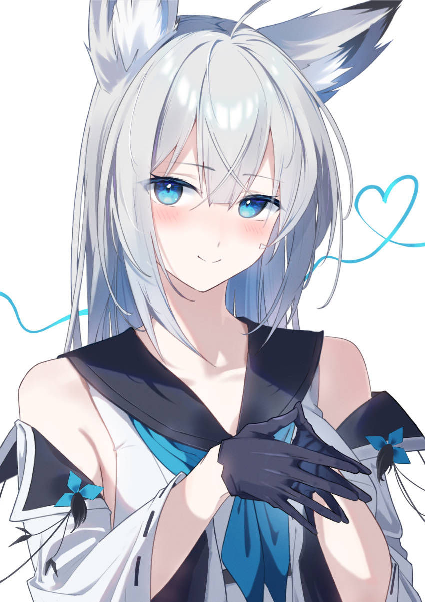 1girl, absurdres, animal_ear_fluff, animal_ears, azur_lane, bare_shoulders, black_gloves, blue_eyes