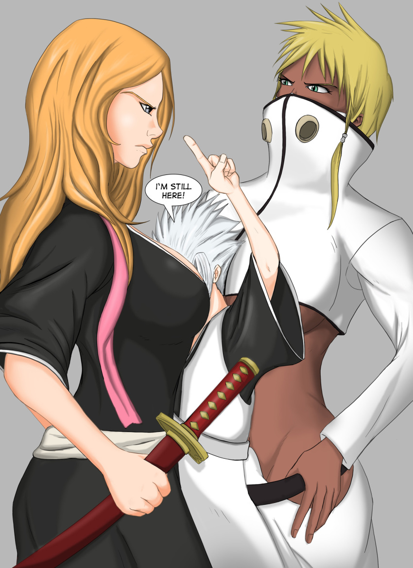 bleach, cleavage, hitsugaya_toushirou, matsumoto_rangiku, sword, tagme, tia_harribel