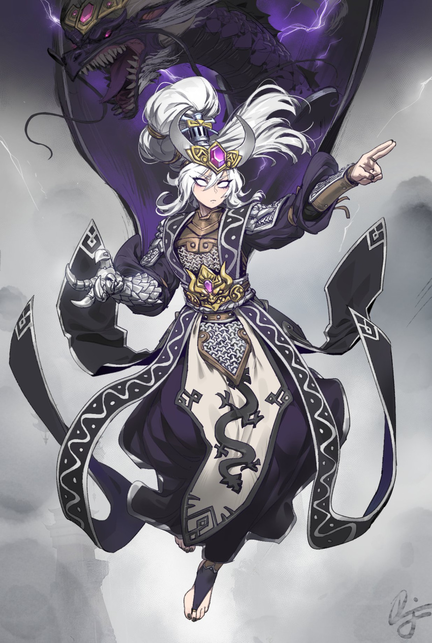 difman, dragon, dragon_girl, dragon_ornament, fake_horns, headpiece, highres, horned_headwear
