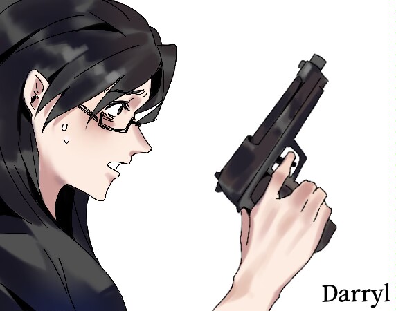 1girl, black_hair, celiavein, character_name, darryl_(degrees_of_lewdity), darryl_(female)_(degrees_of_lewdity), degrees_of_lewdity, from_side