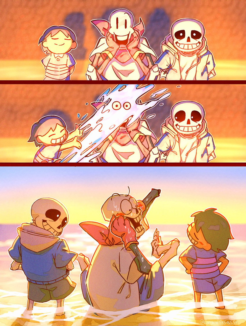 1other, 2022, 2boys, 2d, 3koma, ambiguous_gender, artist_name, black_shorts