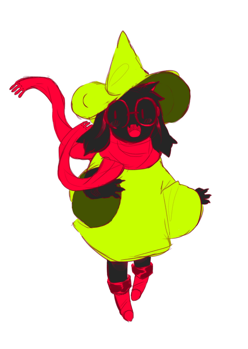 1boy, 2019, 2d, anthro, black_fur, boots, deltarune, digital_media