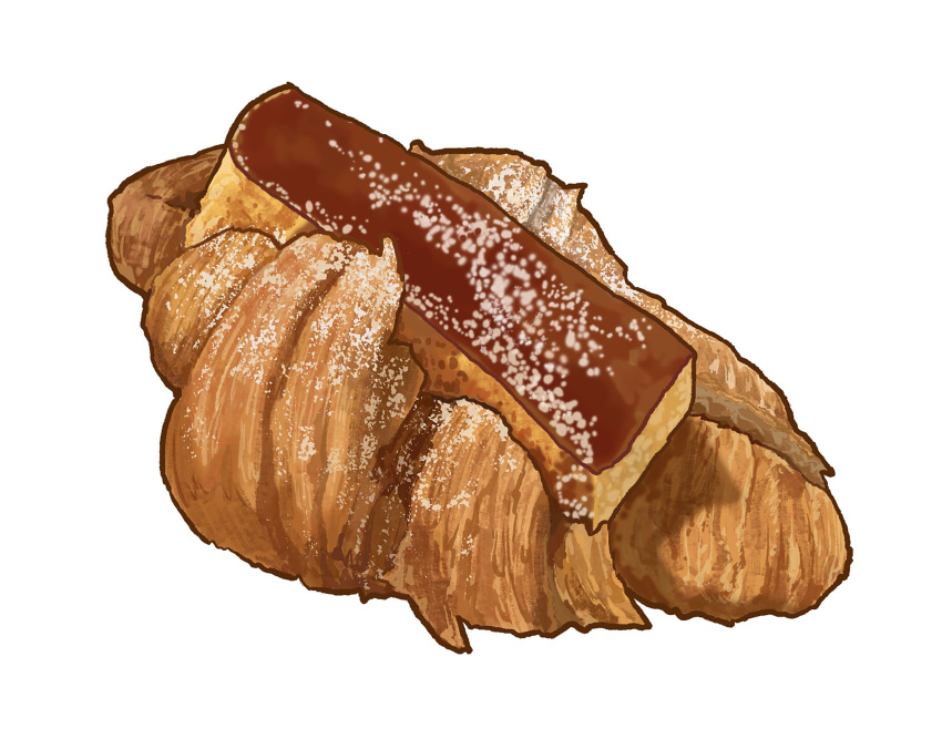 bread, bukepan_menpou, croissant, food, food_focus, highres, no_humans, original