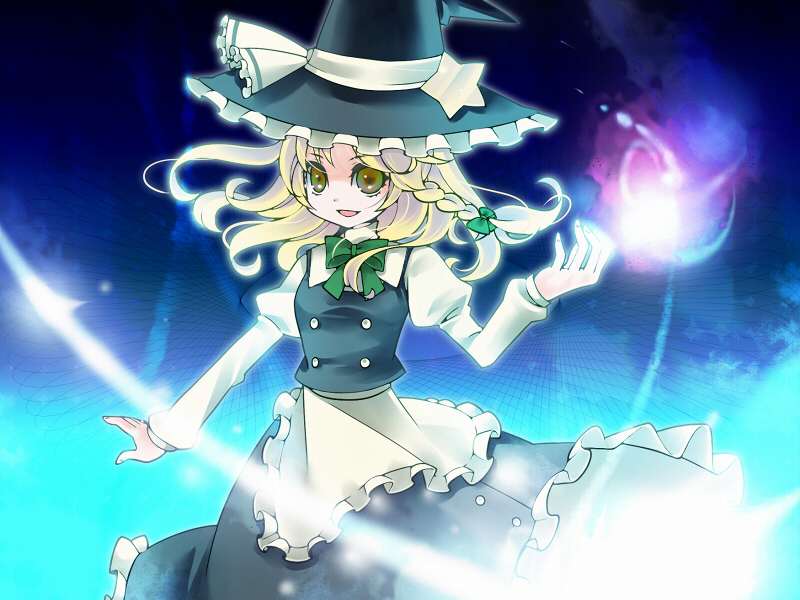 bad_id, blonde_hair, blush, braid, hat, kirisame_marisa, long_hair, open_mouth