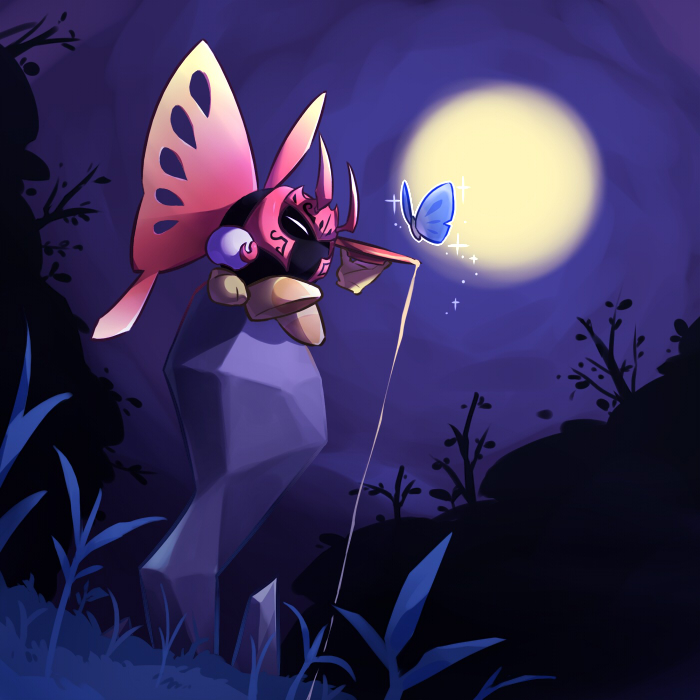0olqplo0, armor, blue_butterfly, bug, butterfly, butterfly_wings, closed_eyes, dutch_angle