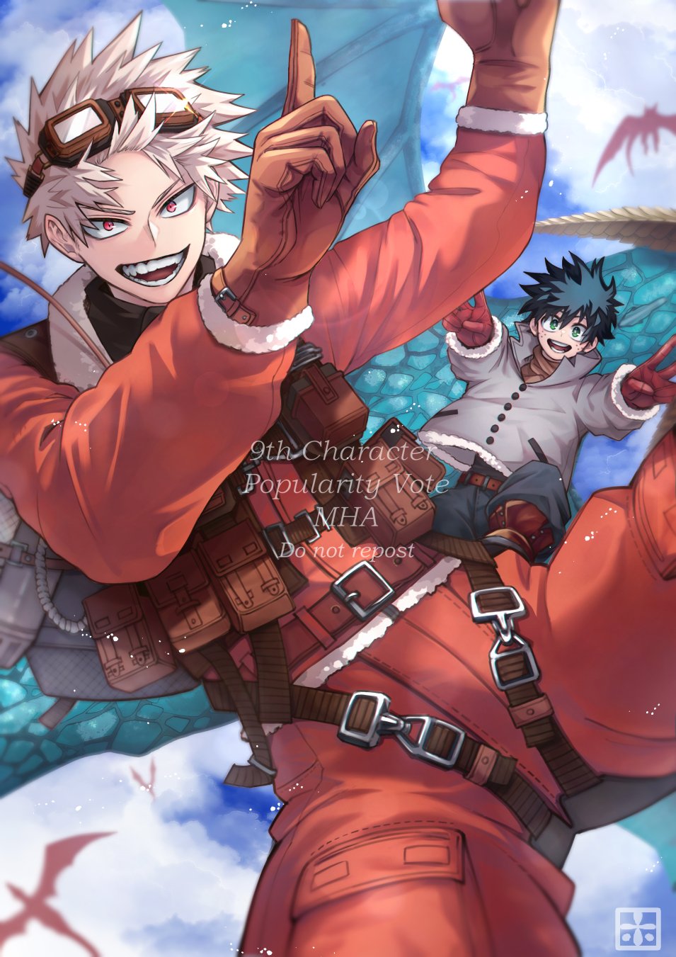 2boys, :d, bakugou_katsuki, belt, belt_buckle, black_pants, black_shirt, blonde_hair