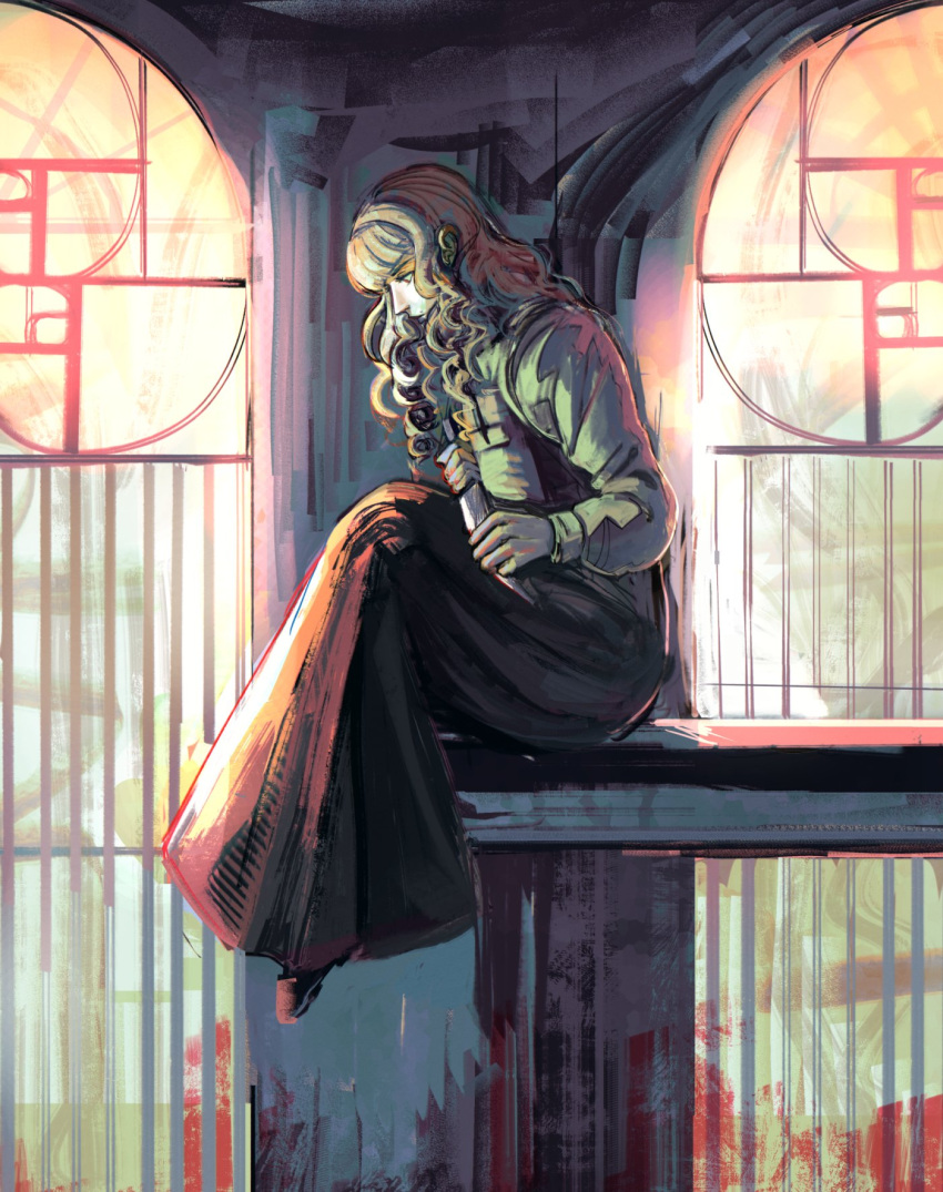 1girl, 7ggforp, brown_hair, commentary, fear_&amp;_hunger_(series), fear_&amp;_hunger_2:_termina, from_side, full_body